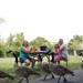 Mackenzie Schepmann, six, and her family watch a flock of geese walk by at Gallup Park on Labor day. Daniel Brenner I AnnArbor.com